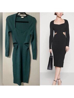 Elegant Teal and Black Cutout Dress